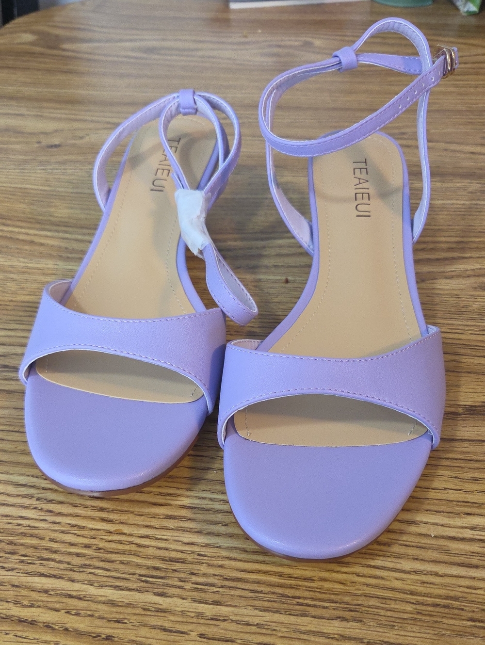 Lavender Open-Toe Ankle-Strap Sandals for Women